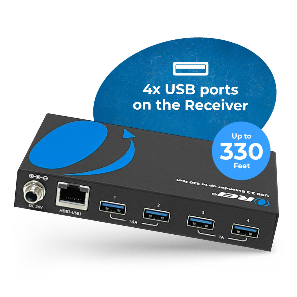 USB3.2 HDBaseT Extender (USB-B to USB-A) - 330ft (cat6)-USB3-EX330R-K