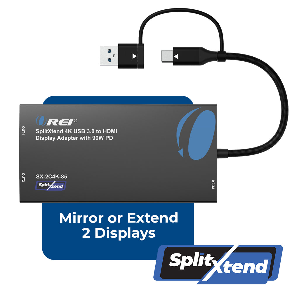 SplitXtend 4K USB 3.0 to HDMI Display Adapter with 90W PD (SX-2C4K-85)