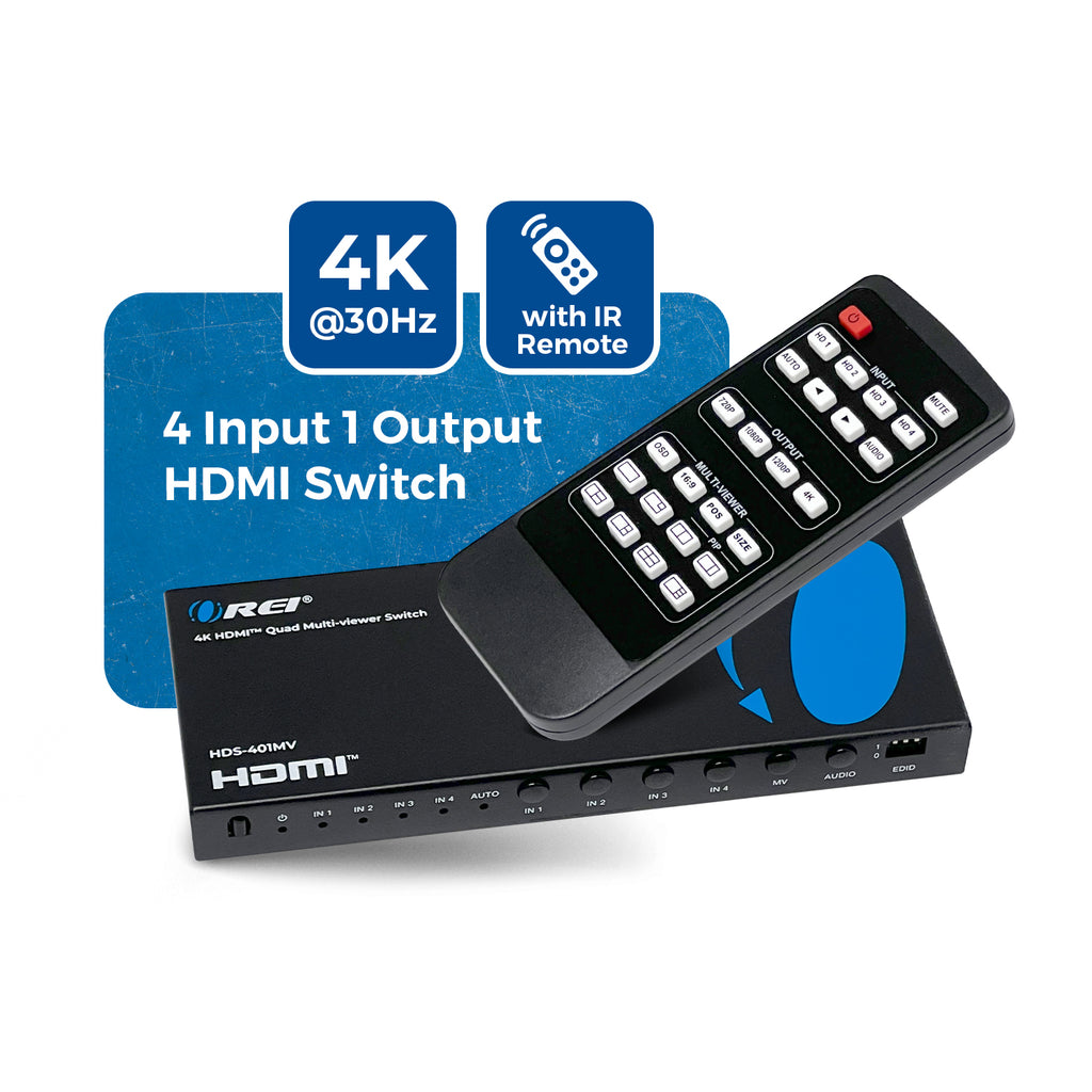 Ultra HD 4K Quad Multi Viewer 4x1 HDMI Switch VGA Output (HDS-401MV)