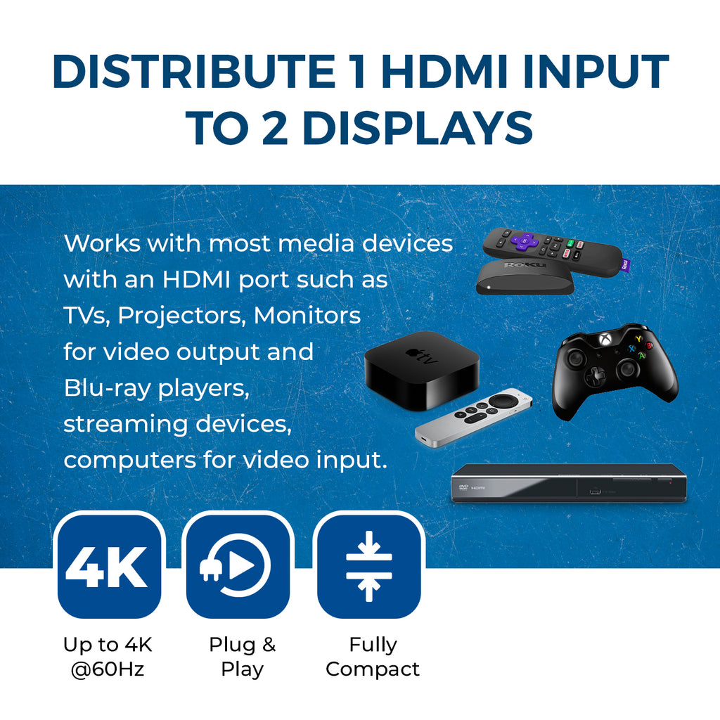 4K@60Hz 1x2 HDMI™ Splitter-UHDS-102