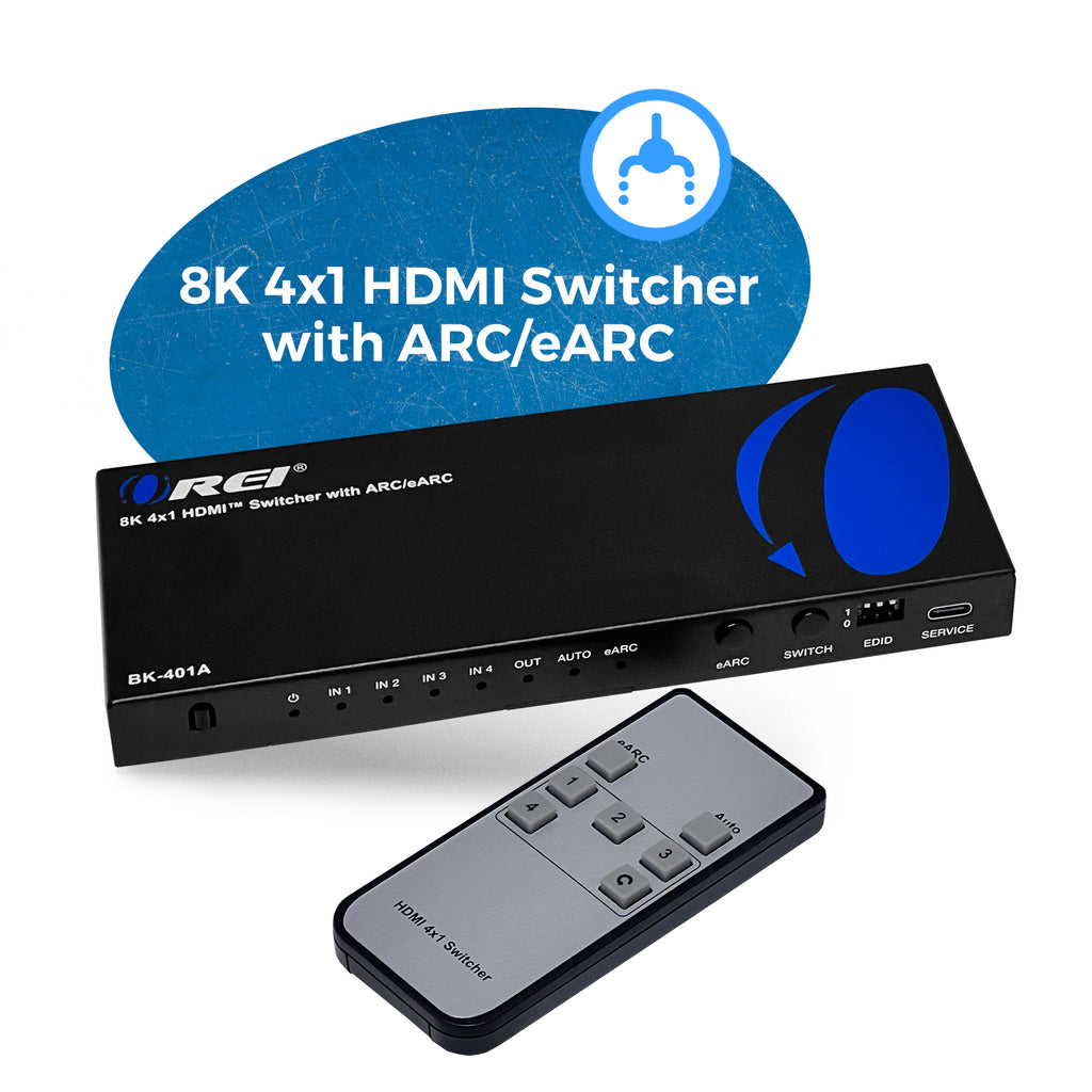 8K HDMI Switcher With ARC/eARC Audio Extraction (BK-401ARC)