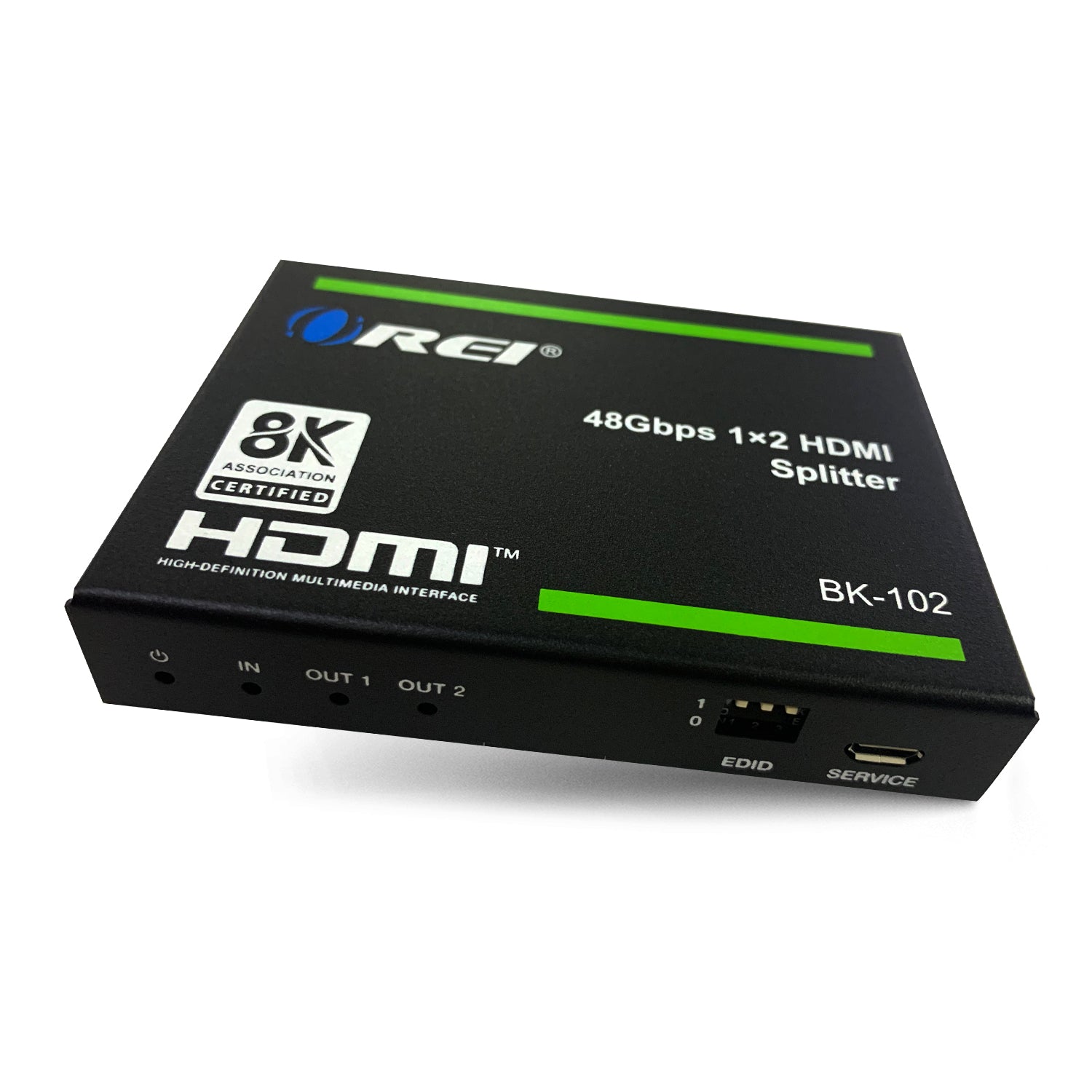 1x2 HDMI Splitter W/ Audio Out: 1-In 2-Out, UltraHD 8K, EDID (BK
