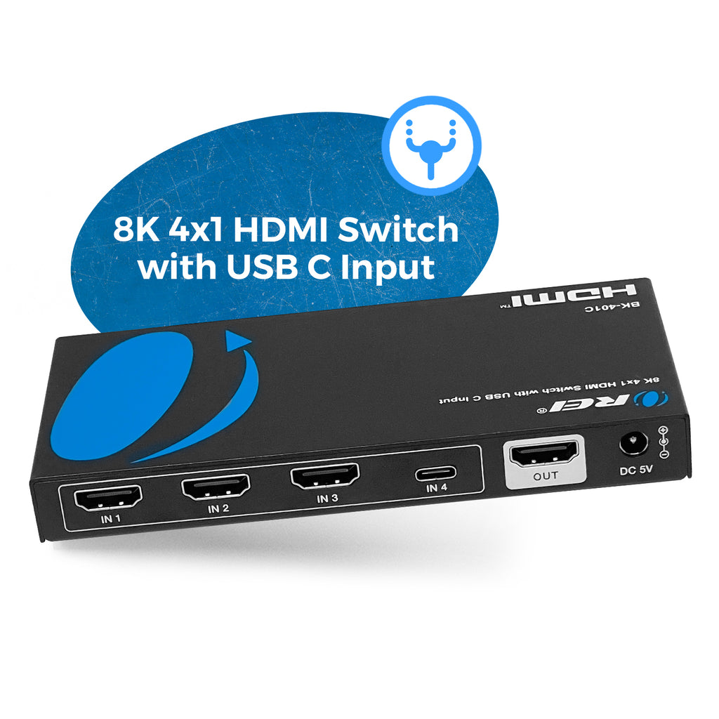 8K 4x1 HDMI Switch with USB C Input (BK-401C)