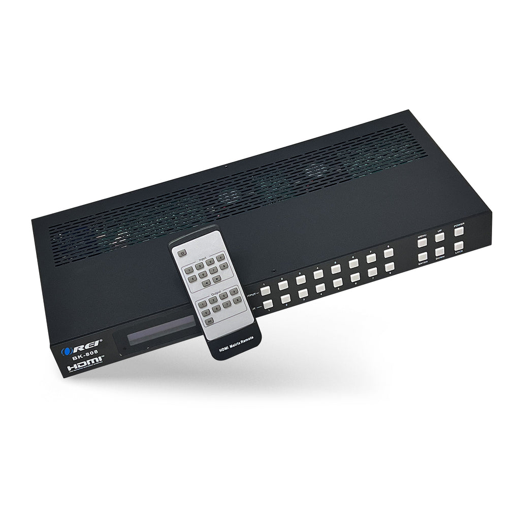 8K 8x8 HDMI Matrix Switch With Audio Extraction, HDR, Downscaling, RS-232 & EDID (BK-808)