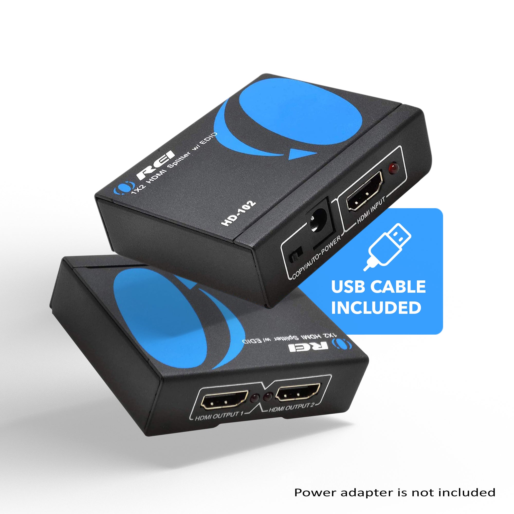 OREI HD-102 1x2 1 Port HDMI Powered Splitter Ver 1.3 Certified for Full HD 1080p & 3D Support (One Input to Two Outputs)