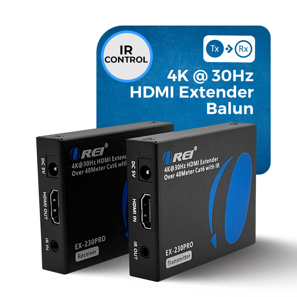 4K HDMI Extender Over CAT6/7 RJ45 4K@30Hz Up To 130 Ft & 1080p Up To 230 Ft (EX-230PRO)