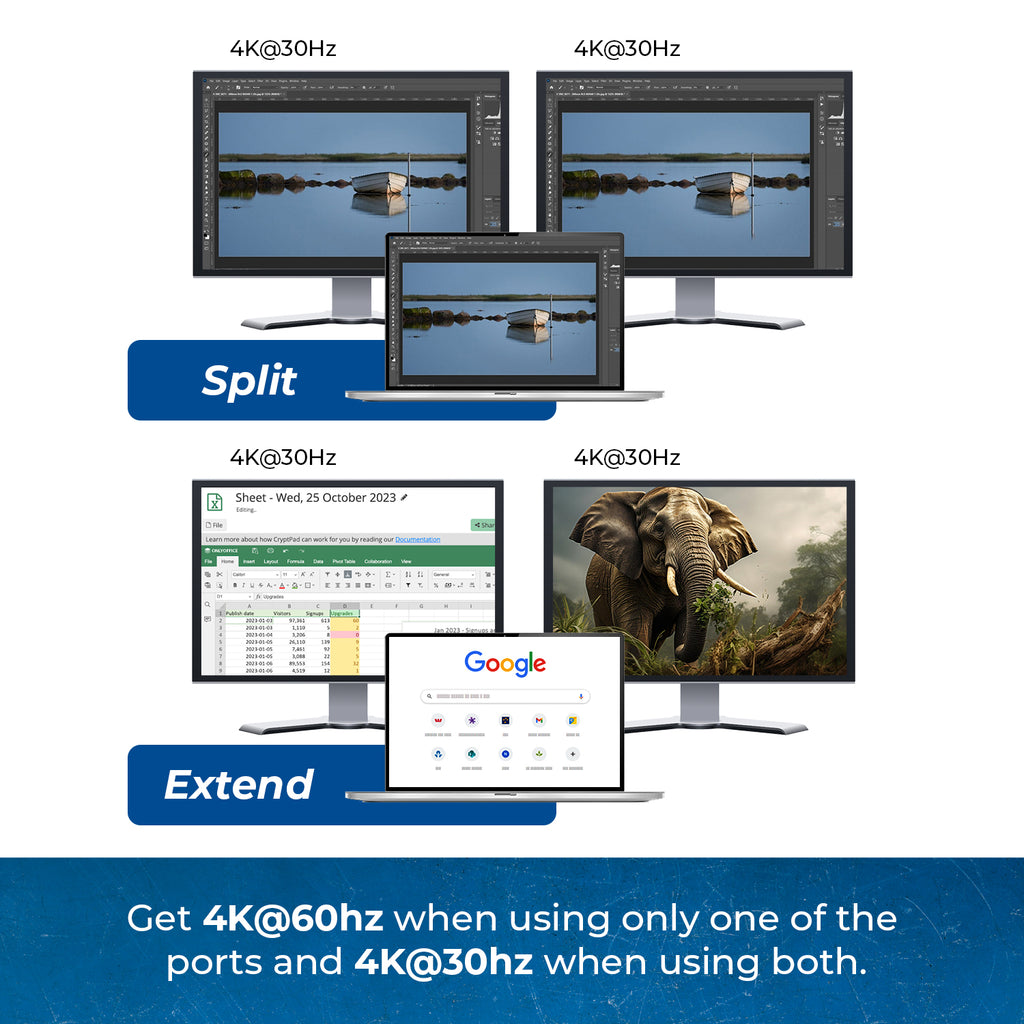 SplitXtend USB 3.1 to HDMI Display Adapter with 100W PD (SX-2W1080)