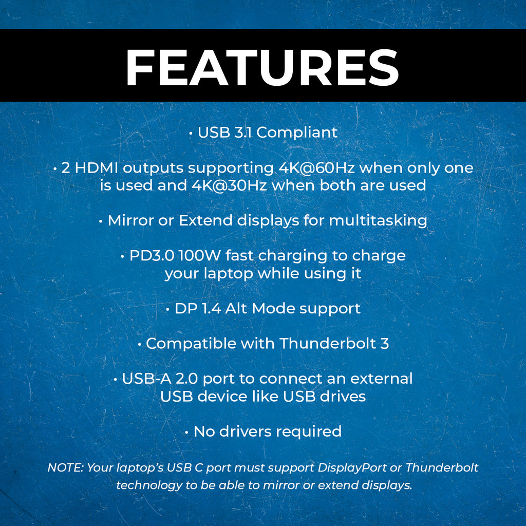 SplitXtend USB 3.1 to HDMI Display Adapter with 100W PD (SX-2W1080)