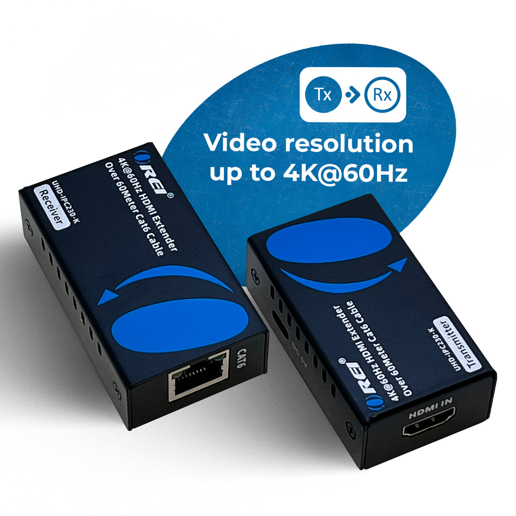 4K HDMI Extender Over CAT6/7 -230 ft - EDID & Power Over Cable  (UHD-IPC230-K)