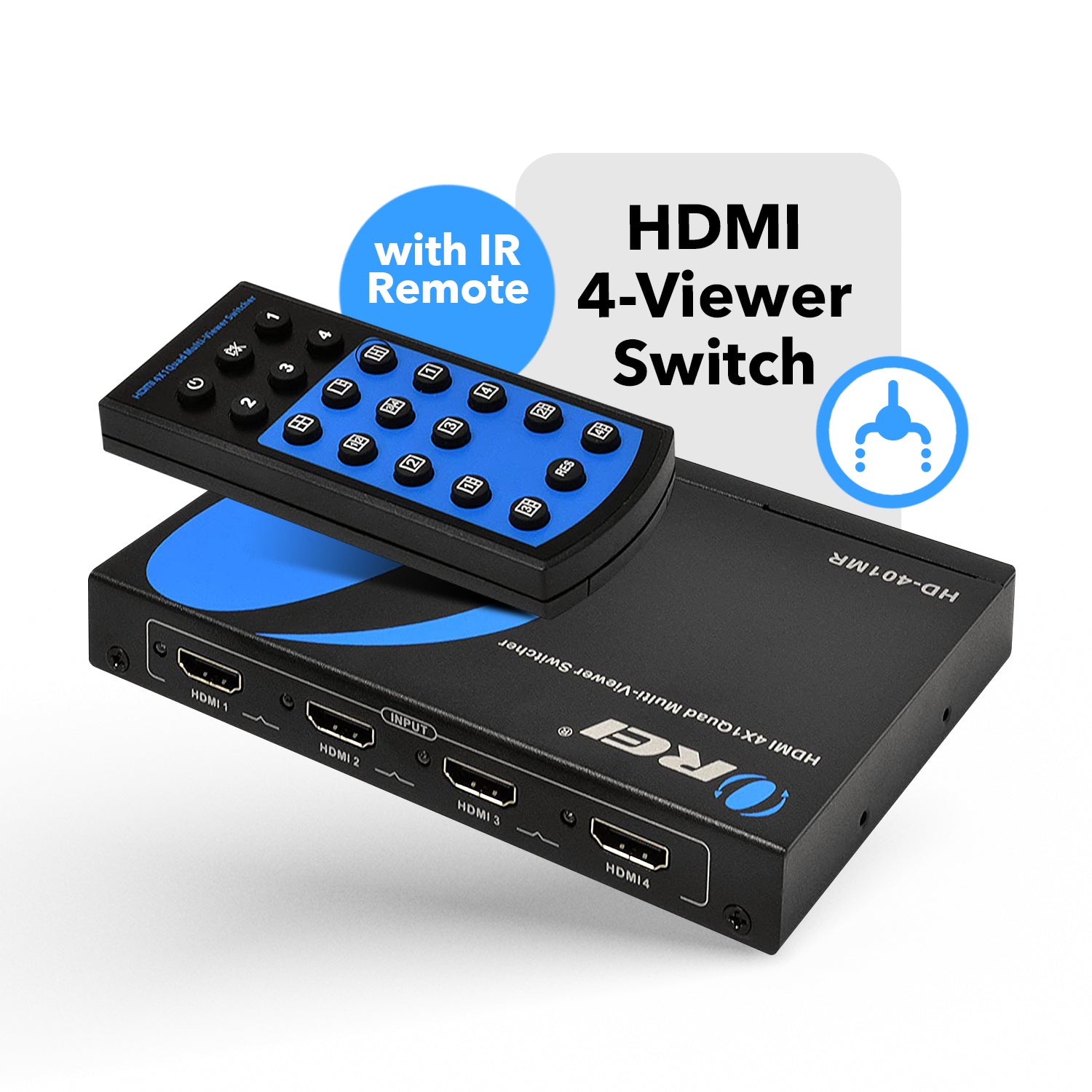 Quad Multi Viewer 4x1 Seamless HDMI Switch With HDMI Output Full