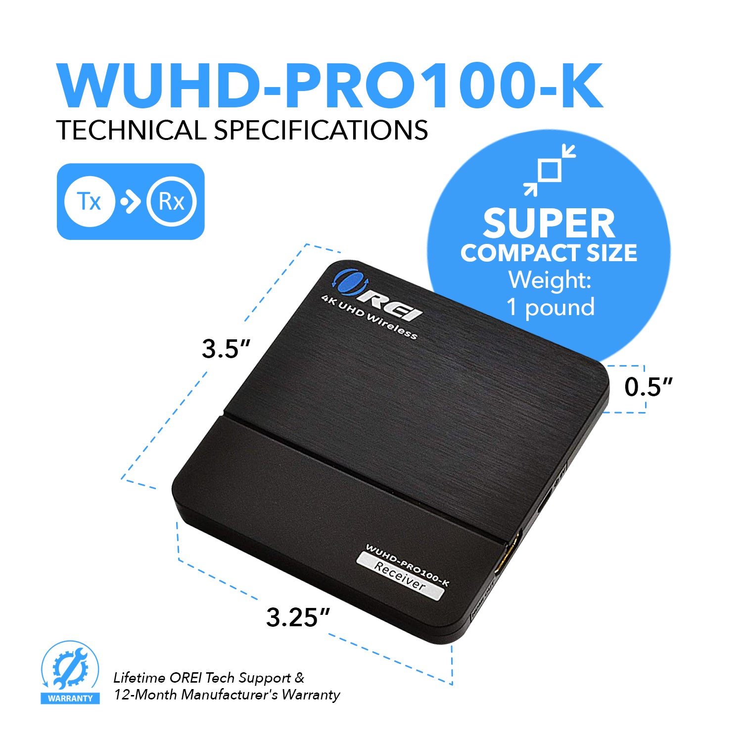 4K Wireless HDMI Transmitter & Receiver Extender By OREI - Up To.