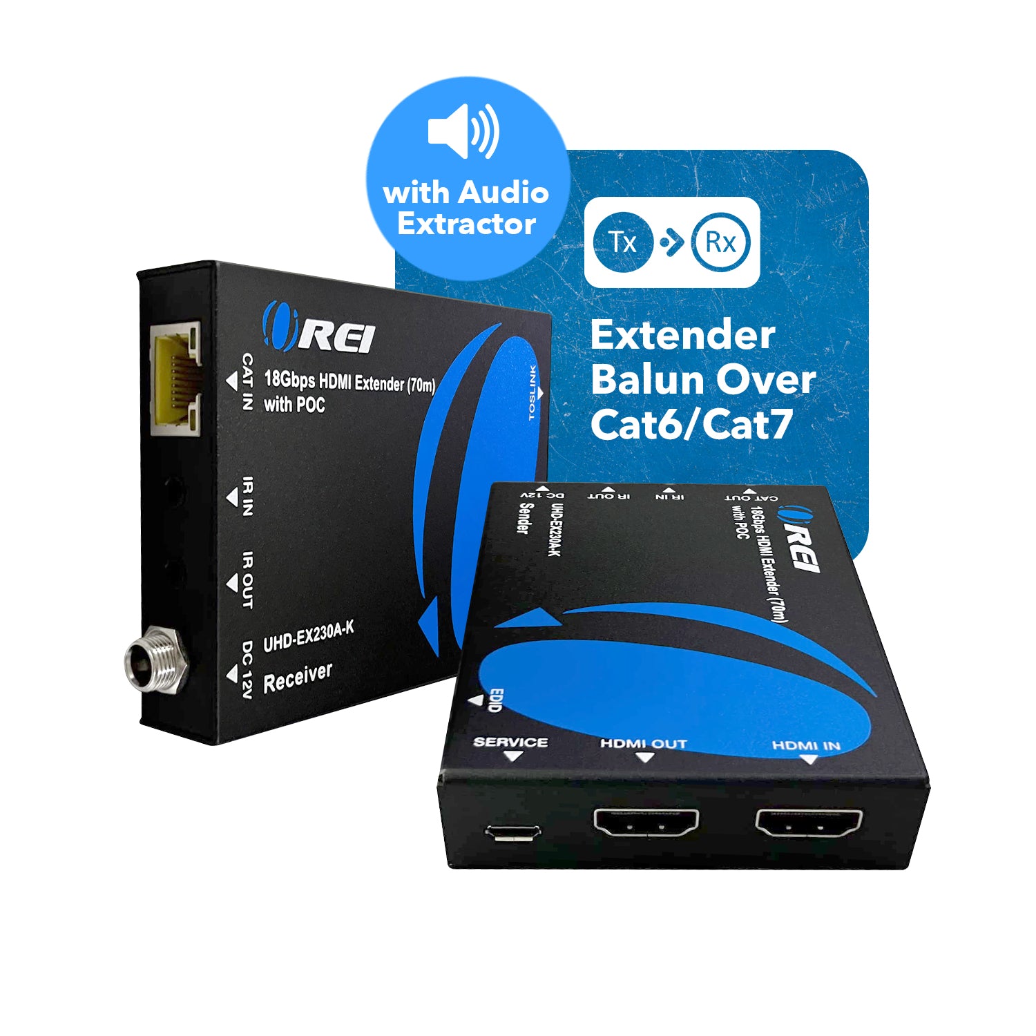 eARC HDMI Extender, 4K@60Hz Over CAT6a/7 Ethernet Cable up to 130ft/40m,  Enhanced ARC, PCM 7.1 & HBR Audio, HDCP2.3, HDMI2.0, CEC, PoC & IR, Atmos 
