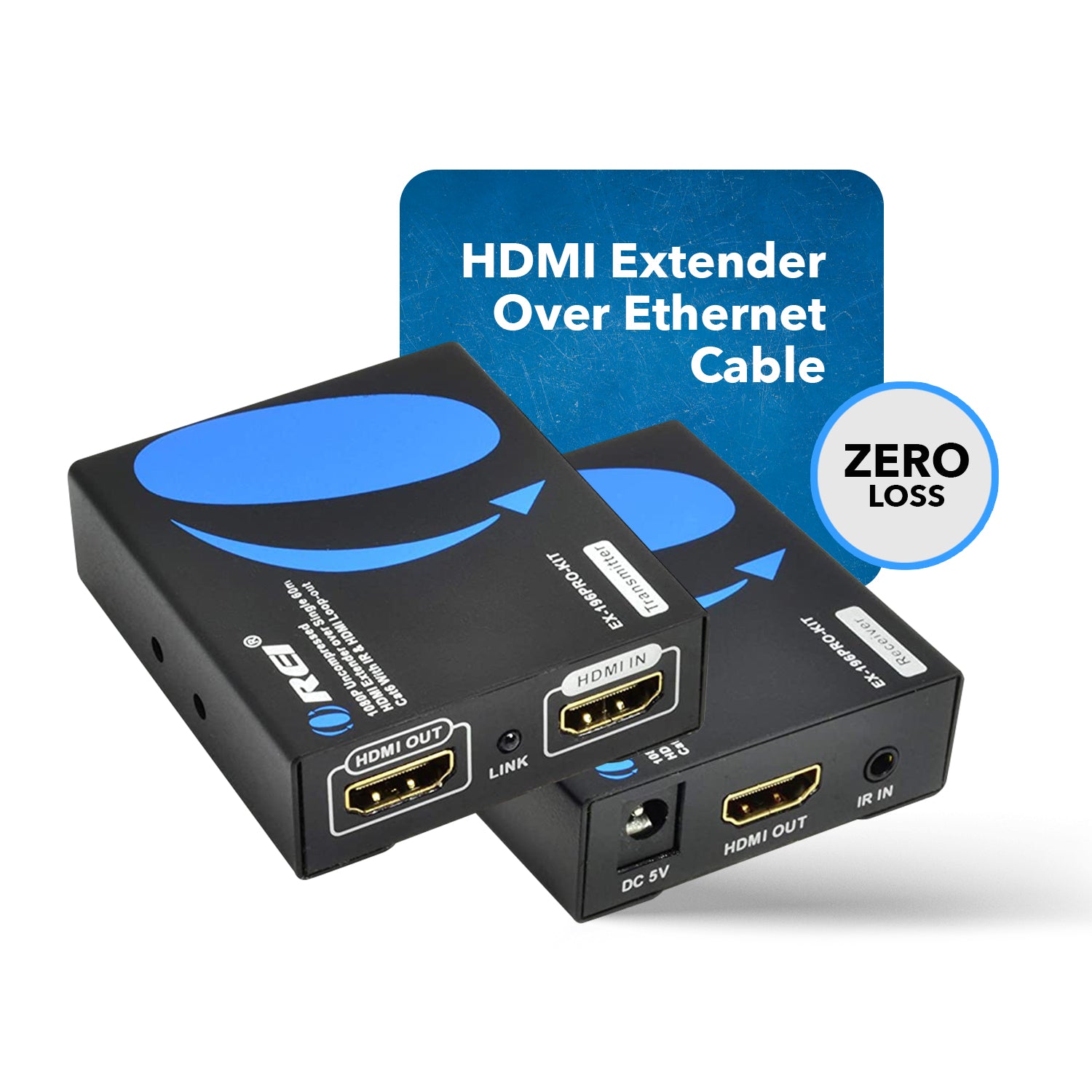 HDMI Extender Over Cat5e/Cat6/Cat7 Ethernet Cable Up to 330 Feet, 1080P, 3D