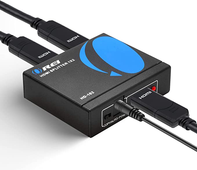 1x2 HDMI Splitter: 1-in 2-out, USB Powered, EDID, 3D Support (HD