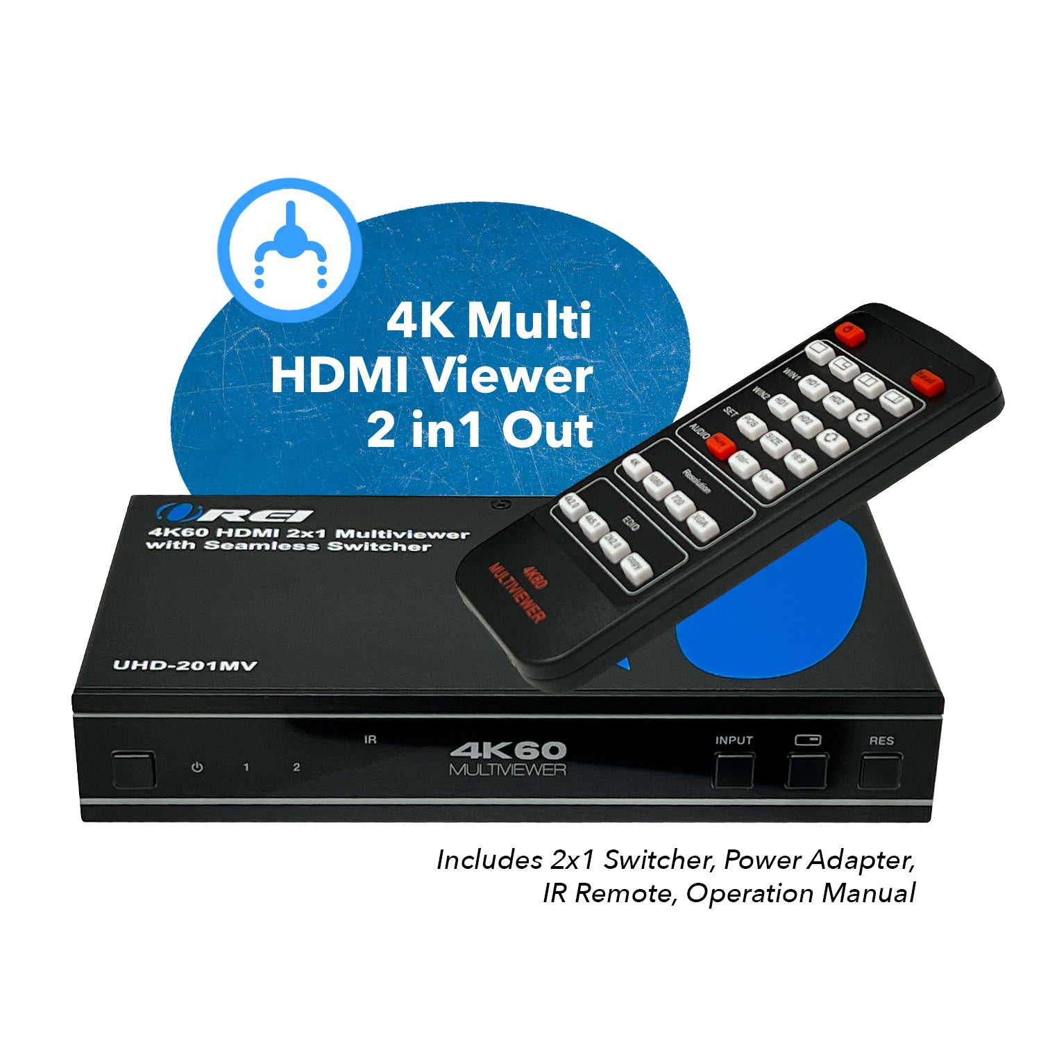 Sidst kom videre Mentalt Ultra HD 4K Multi-Viewer 2x1 HDMI Seamless Video Switch(UHD-201MV) | OREI