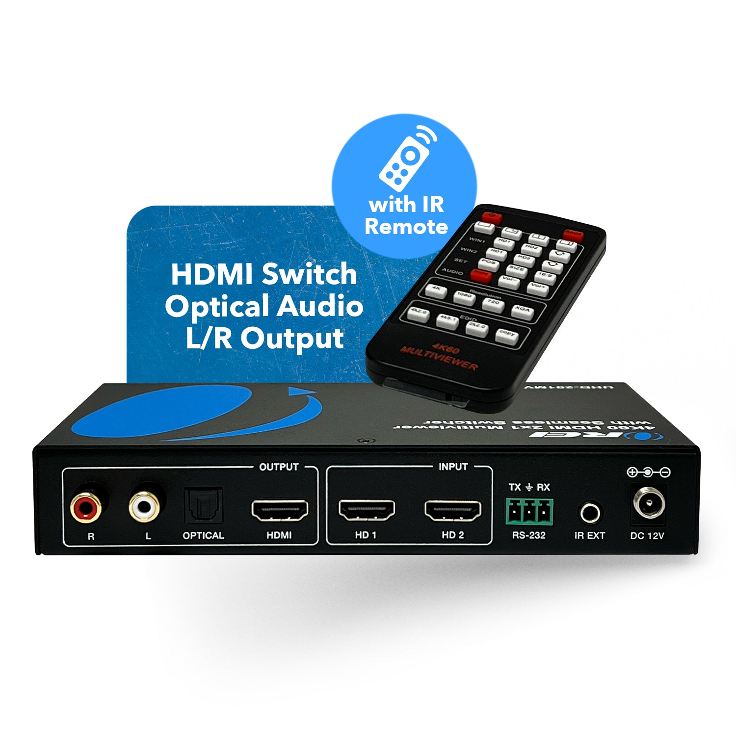 Ultra HD 4K Multi-Viewer 2x1 HDMI Seamless Video Switch(UHD-201MV)