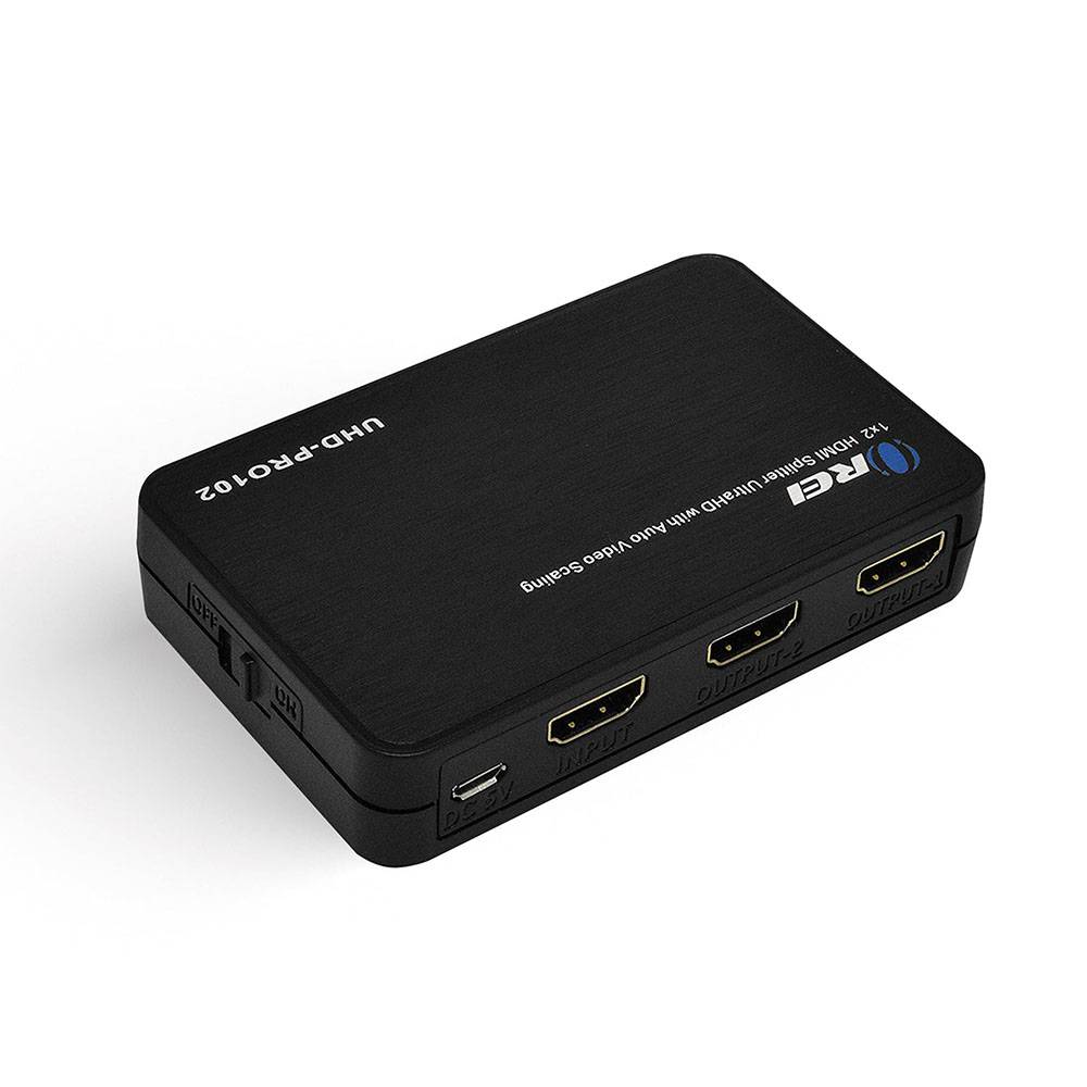 Orei 4K 1x2 HDMI Duplicator Splitter by OREI - with Scaler 2 Ports with  Full Ultra HD, HDCP 2.2, 4K at 60Hz 4: 4: 4 1080p & 3D Supports EDID  Control 