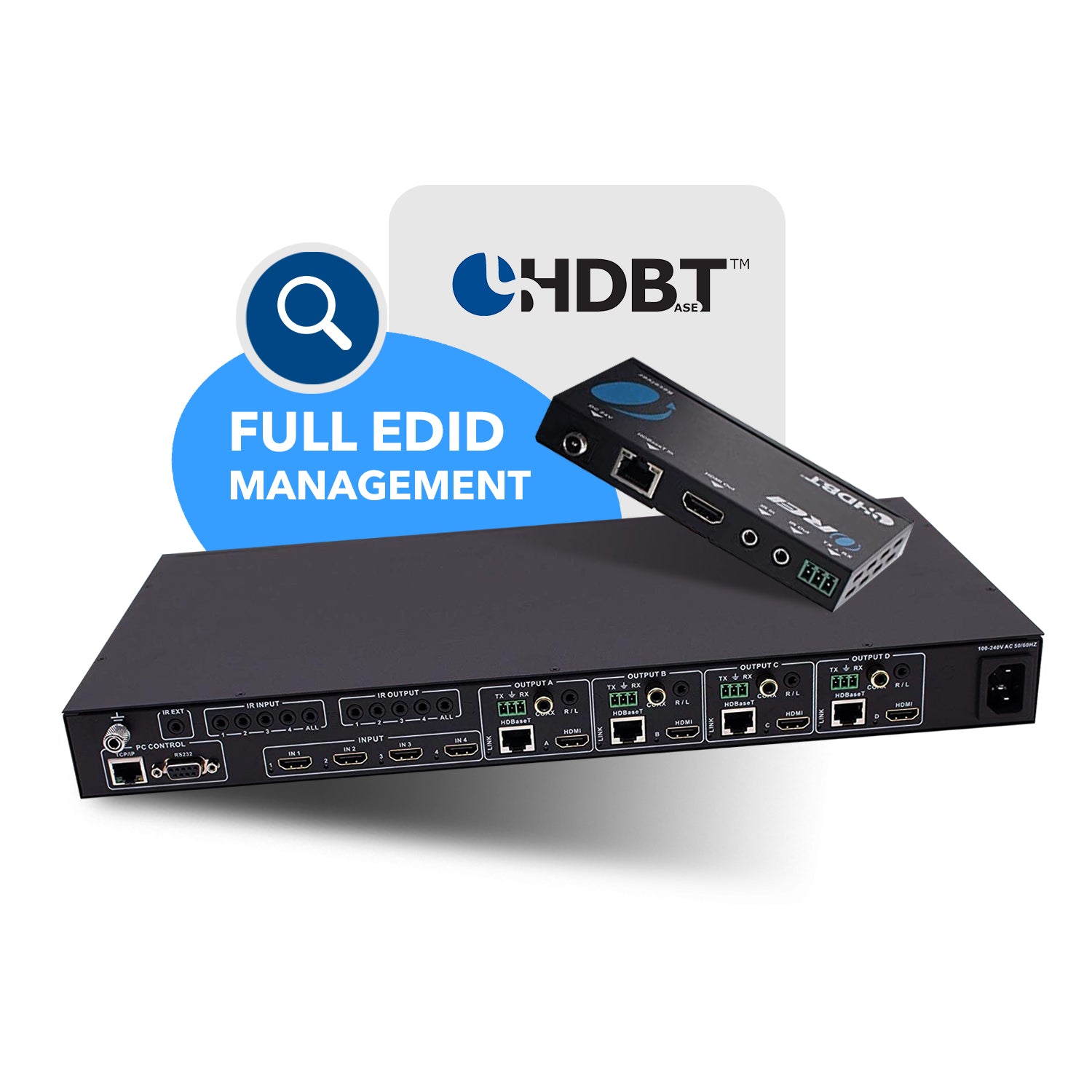 4x4 HDMI Matrix & HDBaseT Over Cable (UHD44-EX230-K) | OREI