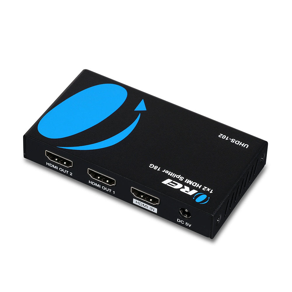 OREI Divisor duplicador HDMI 4K @60Hz 1 en 2 salidas - con escalador 1x2 2  puertos con Full Ultra HD, HDCP 2.2, 4K a 60Hz 4: 4: 4 1080p y 3D soporta