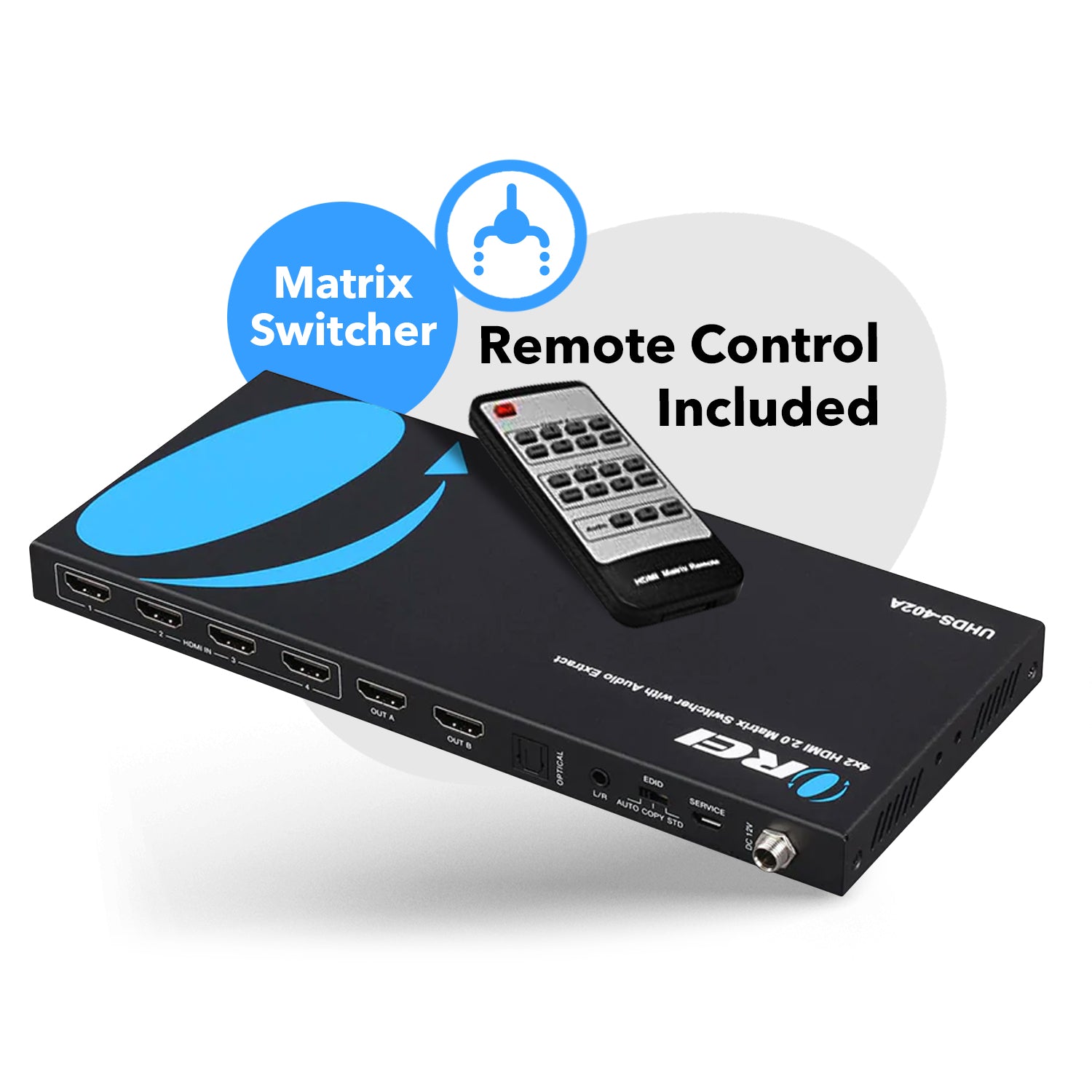 Monoprice Blackbird 4K HDMI Switch, 4x1, HDR, 18G, 4K@60Hz, YCbCr 4:4:4,  HDCP 2.2, Toslink and Analog Audio Extractor 